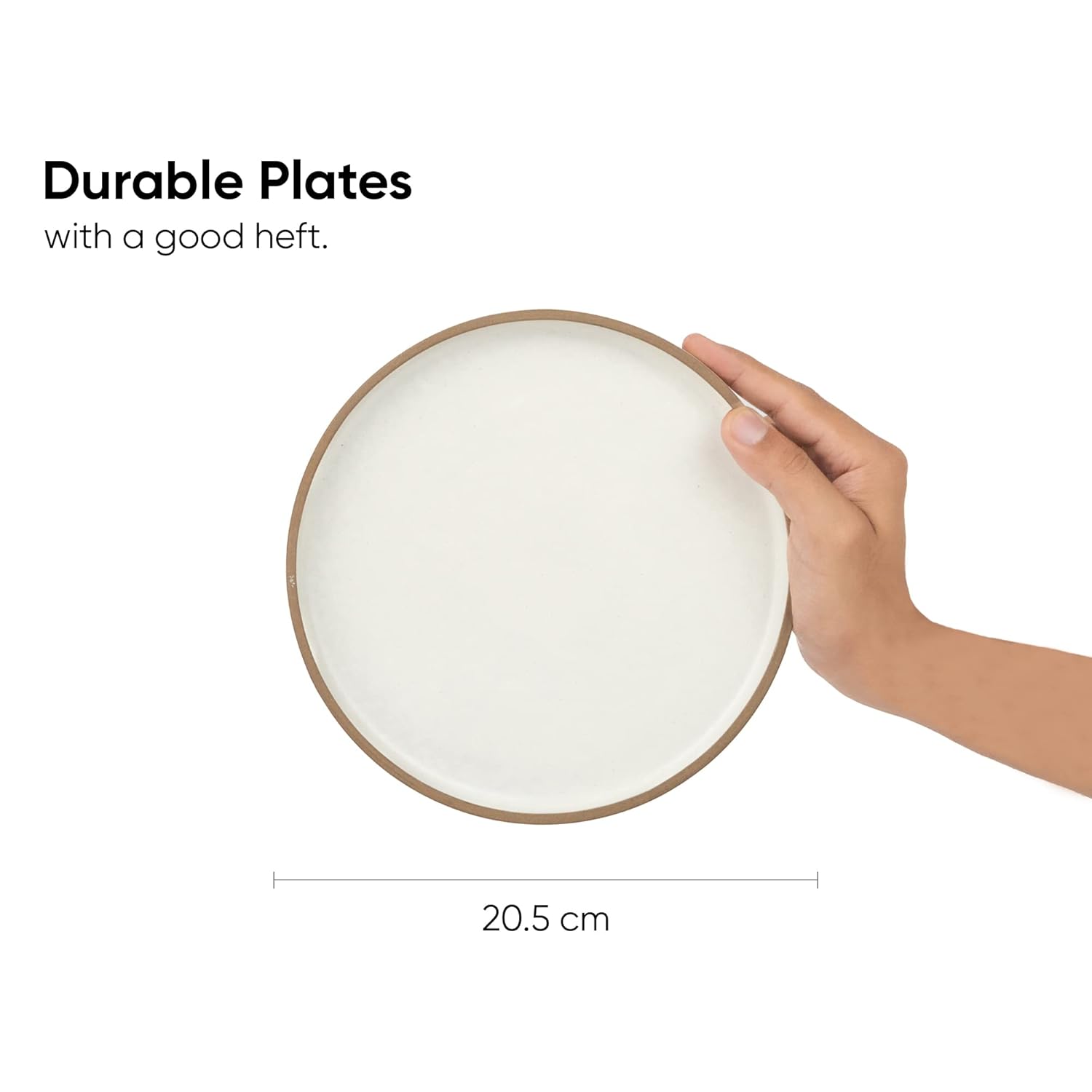 Quarter Plates Set Of 6, Off White Artisanal Series | Premium Stoneware Dessert Plates - Snacks Plates Set With Matte Finish | Snack Plate - Small Plates | Japandi Quarter Plates