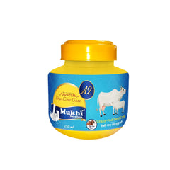 Pure Mukhia A2 Desi Cow Ghee By Amrutam | High In Protein Fiber Healthy & Nutrients Pure Desi Ghee Good For Body Joint Pain | (250ml) 8.4 Ounce | Jar Pack