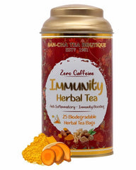 San-Cha Immunity Herbal Tea - 25 Biodegradable Herbal Tea Bags | Superfood Turmeric Blend, Anti Inflammatory - Zero Caffeine