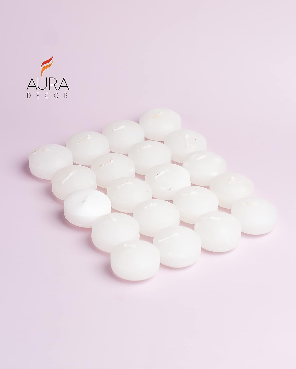 WHITE COLOUR NUGGETS FLOATING CANDLES GRACEFULLY ON WATER | SET OF 20