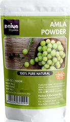 Paiya Organics 100% Pure Natural Amla Powder, Indian Gooseberry, Great For Hair Conditioning & Hair Coloring Mixture, Natural Vitamin C & Antioxidants | 100gm 0.2lbs