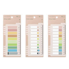 Sticky Tabs Morandi Color, 600pcs Index Tabs Sticky Notes With Ruler Sticky Tabs - 3 Packs