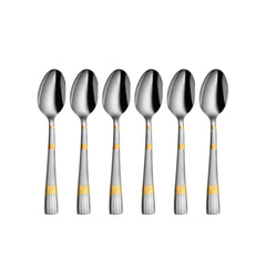 High Grade Stainless Steel Lush 6 Pcs Dinner Spoon, Silver | Durable, Rust Free & Dishwasher Friendly