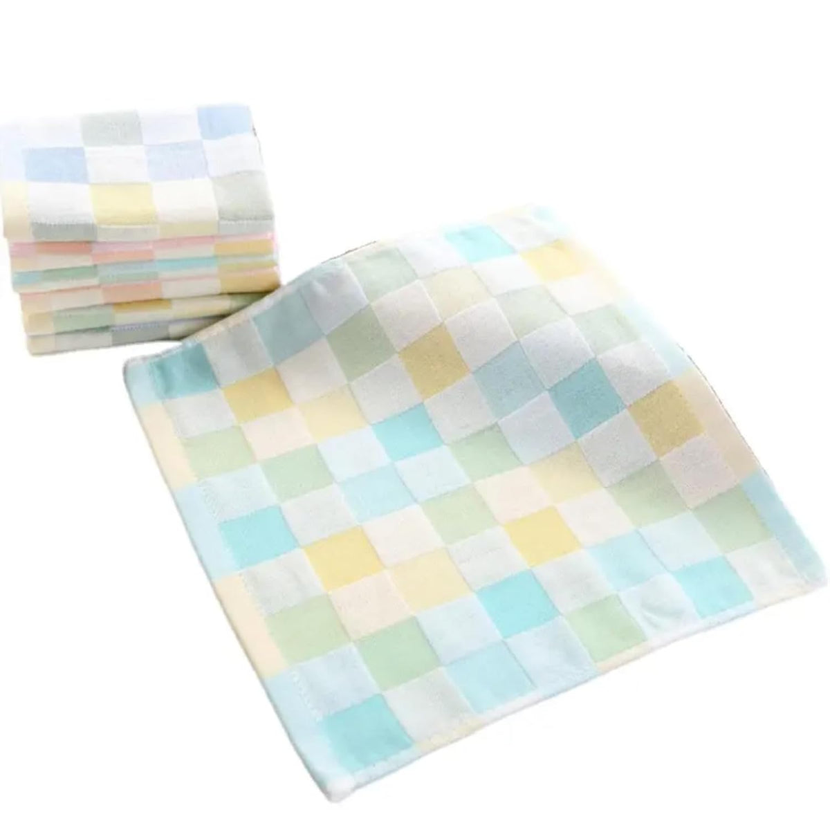 Tradehub Soft Cotton Face Towel | Cotton Handkerchief/Rumal For Women & Babies | Small Size, Extra Soft & Super Absorbent (Pack Of 6) - Large Square
