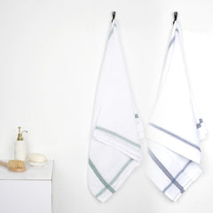 Thirsty Towel By Doctor Towels 600 Gsm | Double Cloth Cotton Bath Towel Quick Dry, Super Soft, High Absorbent | Green - Blue (Pack Of 2)