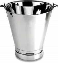 Silver Stainless Steel Bucket With Handle - 9 Liters | Multipurpose Balti With Handle For Kitchen Home - Non Joint & Leak Proof