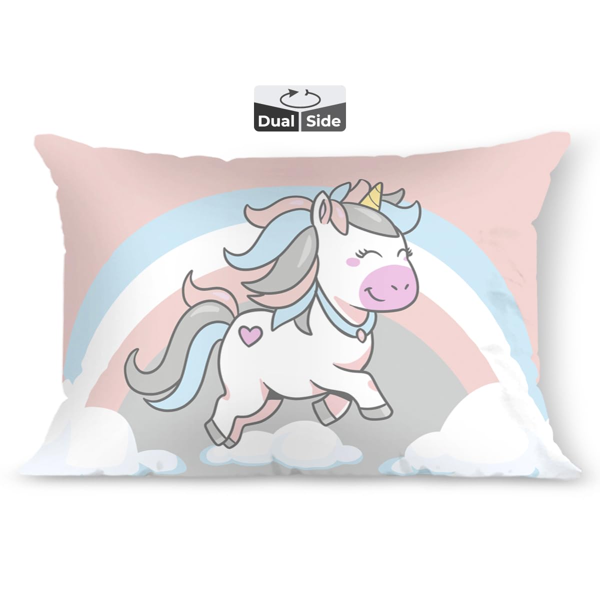 Kids Pillow Cushion With Super Soft Fabric, Animal & Cartoon Prints - 12x18 Inches | Dual Sided Design, Durable & Easy Care | Large & Versatile, Multi-Purpose, Made In India - Design 19