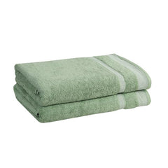 Mafatlal Premium Cotton Bath Towel 1100 Gsm | Quick Dry, Durable Long Size Towel- Pack Of 2 (Green)