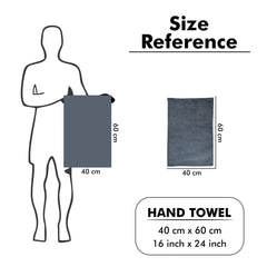 Furnofy 450 Gsm Hand Towel Set Of 6 Soft, Absorbent & Quick Dry Towel For Gym, Home, Kitchen, Pool, Travel - (Grey, Olive, Beige)