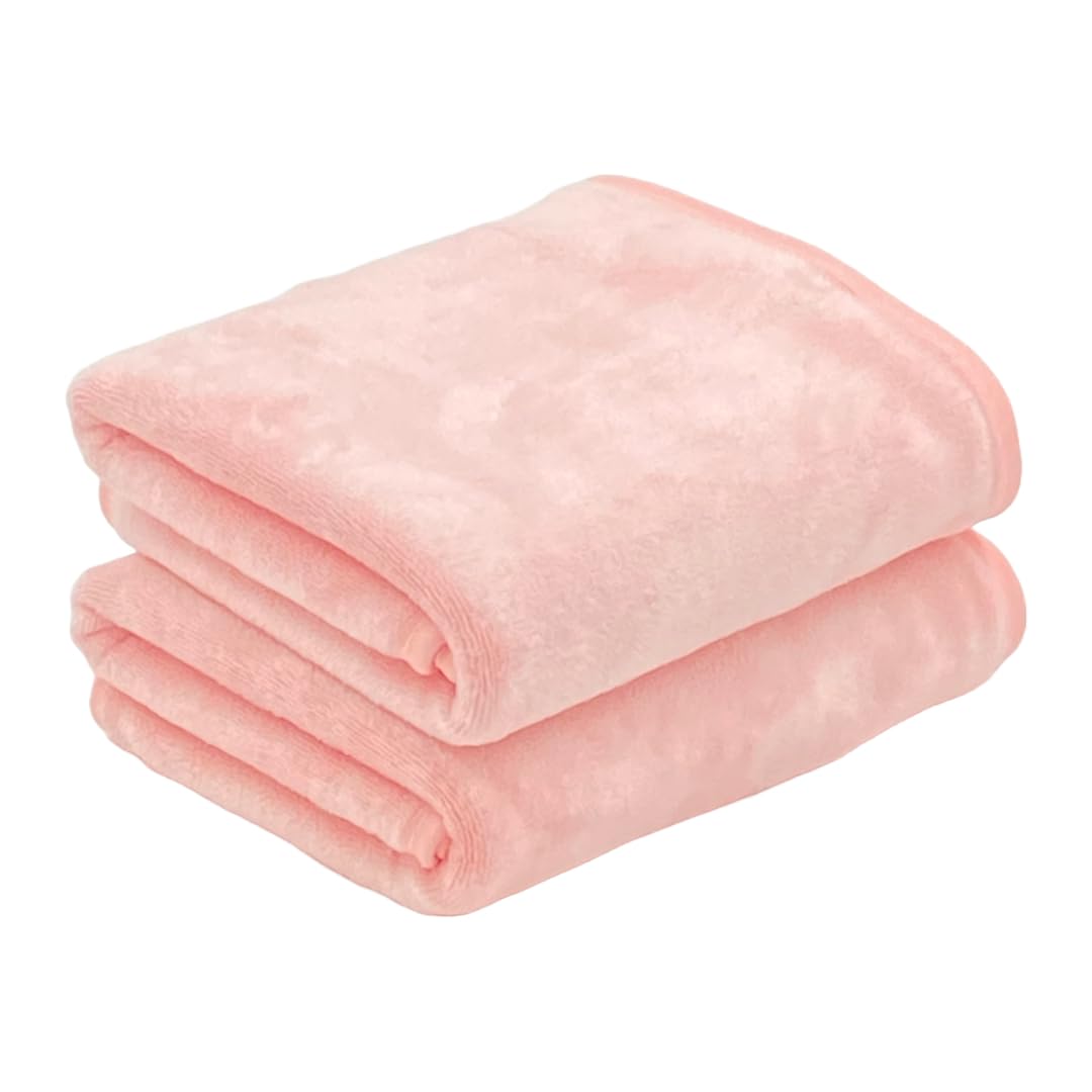 Patpug Ultra Soft Microfiber Hand Towel 400 | Comfortable, Fade Resistant, Highly Absorbent, Quick Drying Towel (Baby Pink) - 2 Piece