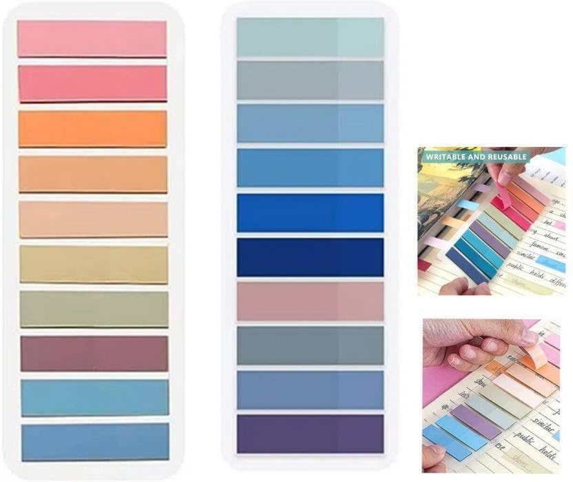 Transparent Sticky Notes - 400 Sheet | Colorful Clear Plastic Memo Pads | Oil-Based Pen Friendly