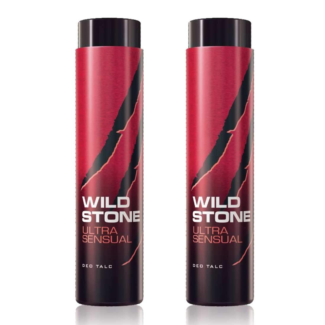 Wild Stone Ultra Sensual Talcum Powder 600ml 20.2 Fl.oz. Pack Of 2 | Perfect For Men Long Lasting Fragrance