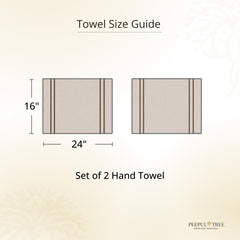 Peepul Tree 100% Pure Cotton Block Printed 2 Hand Towels 240 Gsm | Super Absorbent, Soft & Faster Drying, Floral Printed (Off-White & Pink Roses)