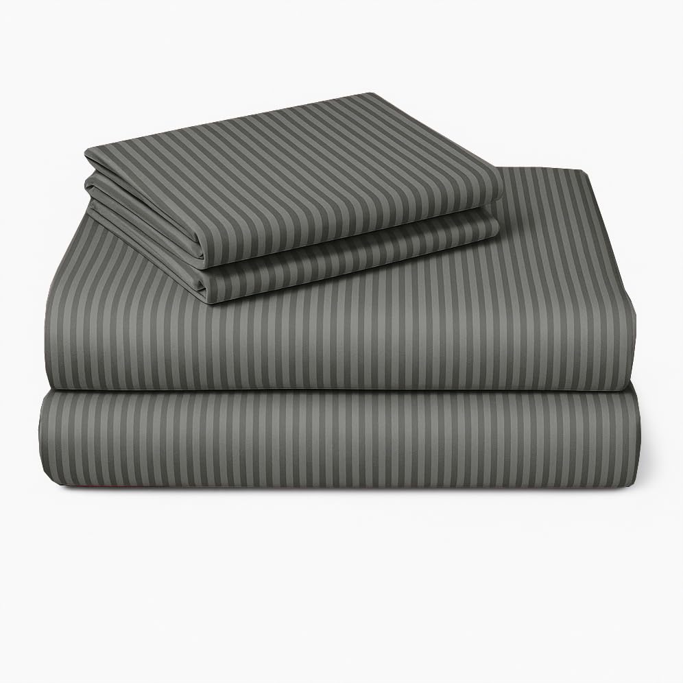 Cotton Single Bedsheet With One Pillow Cover - 90 X 60 Inches, Grey | Soft & Breathable Premium Printed Design Bedsheet