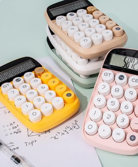 Coskira Calculator 10 Digit, Large Screen LCD Display, For School Business Ergonomic Mechanical Calculators With Large Round Keycap Desktop Calculator Large Button