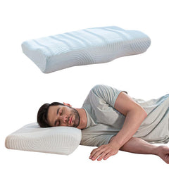 Orthopedic Memory Foam Pillow, For Pain Relief, Bed Pillow For Sleeping, White, King Size - 23.5 L X 15 W X 4.3 H Inch | Neck & Back Support For All Sleeping Positions