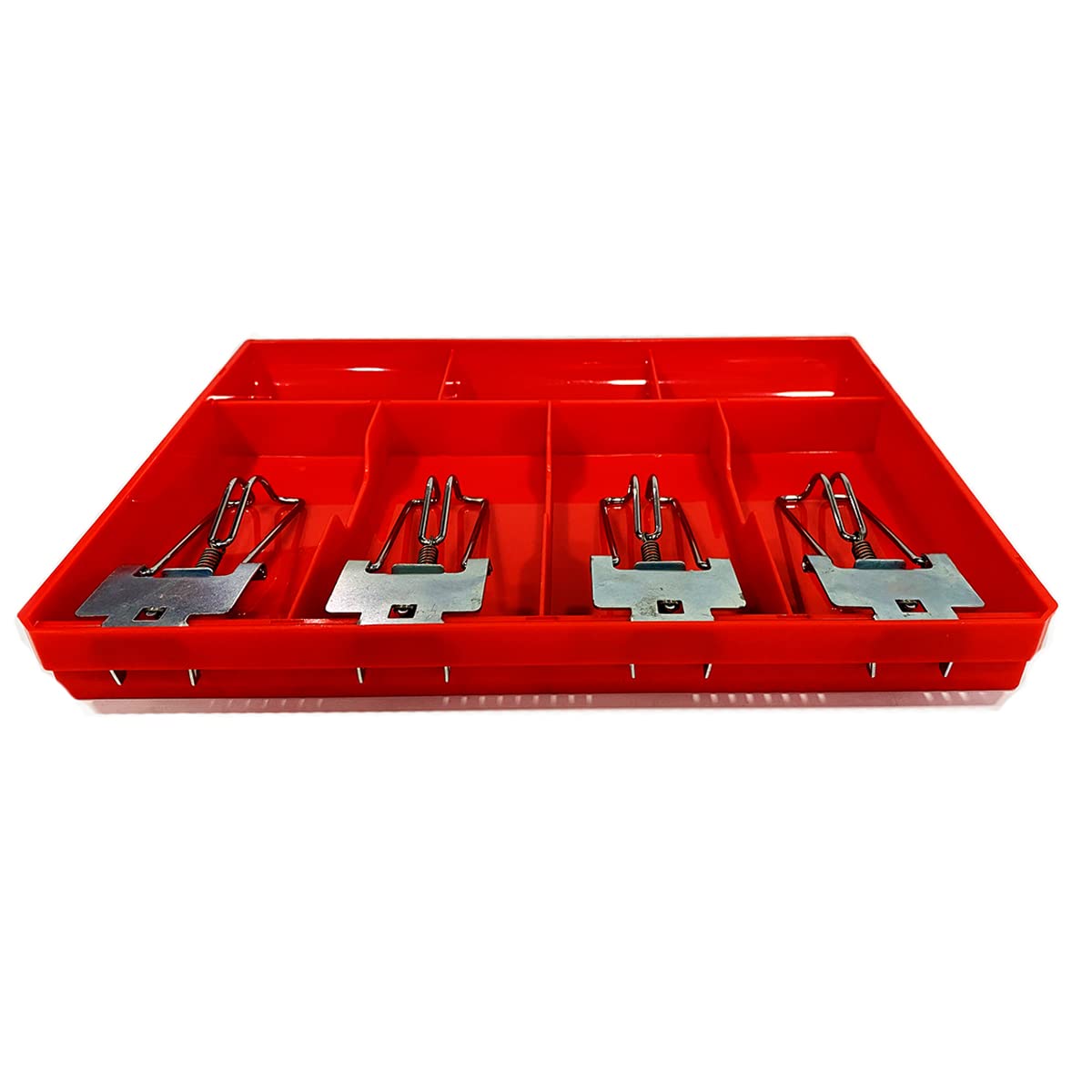 Abs Plastic Cash Drawer, 4 Cash & 3 Coin Organizer For Supermarket | Metal Clip, 7 Slot, 32.2 X 3.5 X 24.5 Cm, Colour - Red, Special Feature - Portable