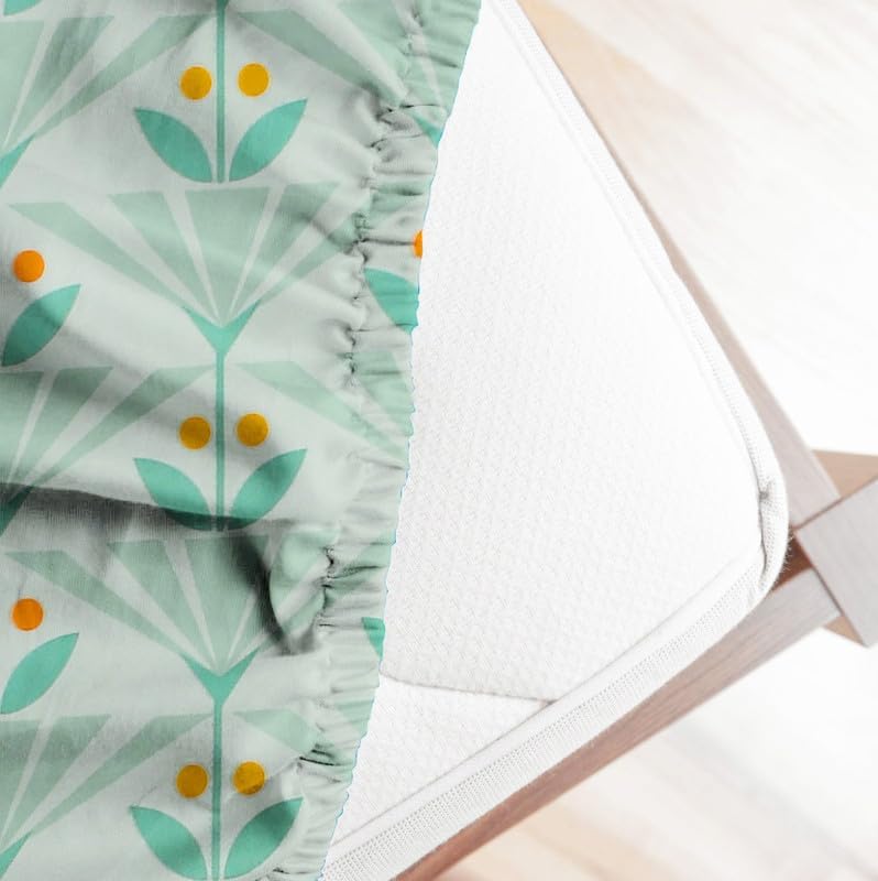 Printed Double Bedsheets With 2 Pillow Covers - Size-78 X 72 Inches, Green | King Size Bed With All Around Elastic Breathable Long Lasting