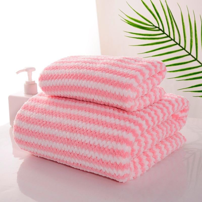 Homecloud Ultra Soft 1 Bath + 1 Face Towel 700 Gsm | 3x Softer Than Cotton Towels Highly Absorbent & Ultra Fast Dry Towel | Set Of 2 (V Zack Pink)