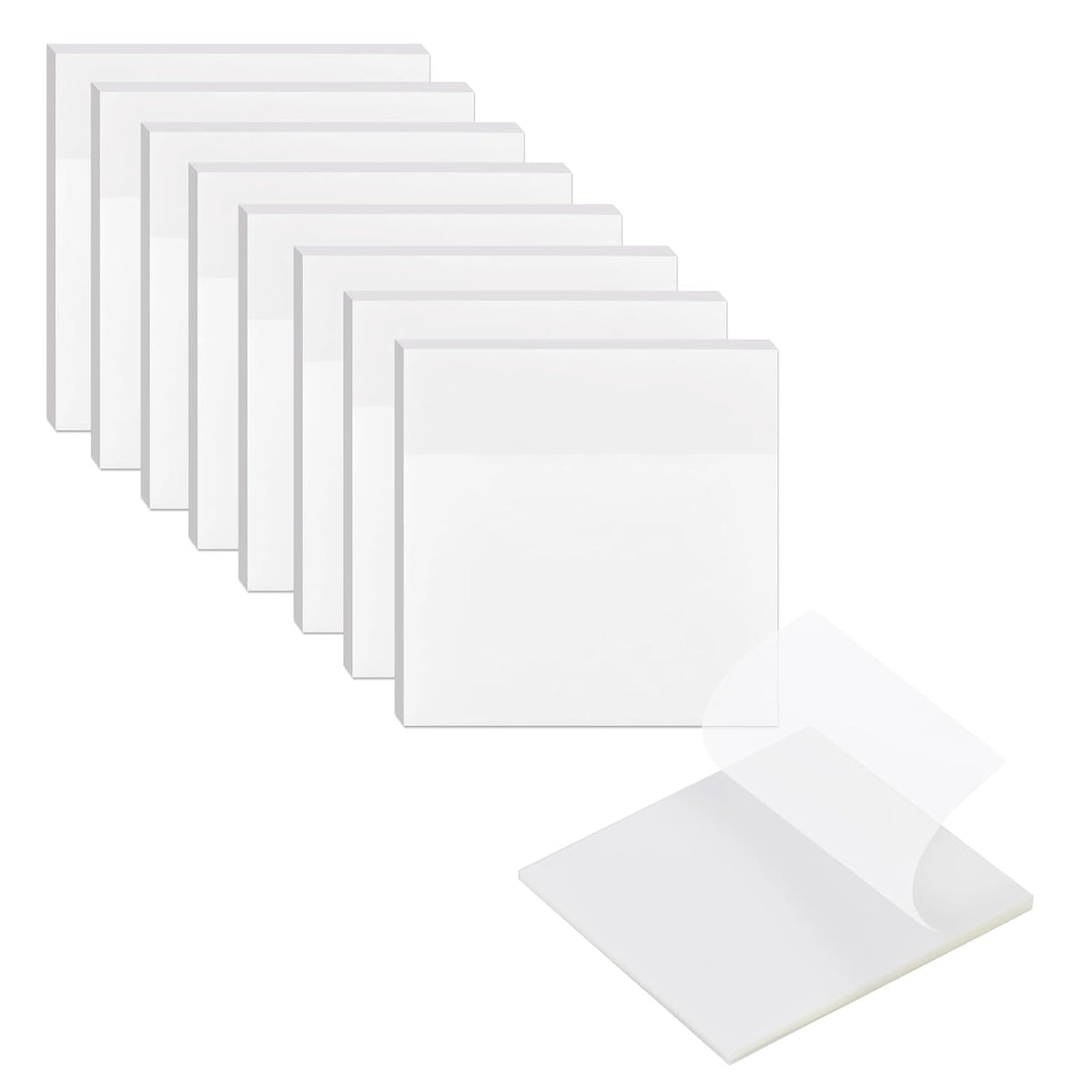 8 Pads Transparent Sticky Notes, 400 Sheets, Clear Sticky Notes For Notes, College