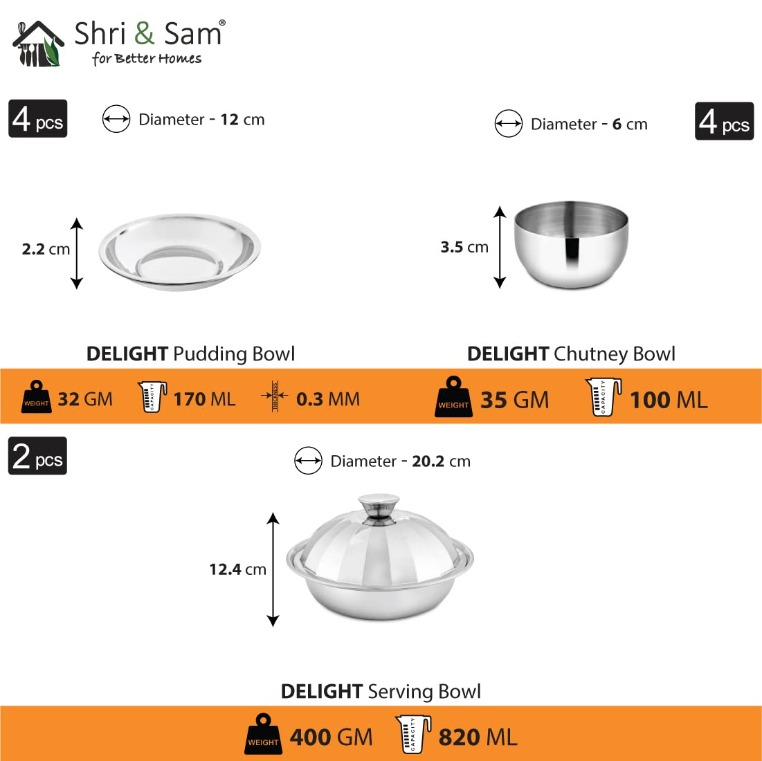 Stainless Steel Delight Solid Dinner Set Of 46 Pieces, Silver | Easy To Clean & Dishwasher Safe