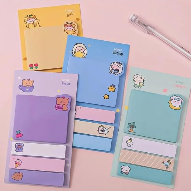 Sticky Note Pads Self Stick Notes Study School and organizing (Multicolor, Pack of 2)