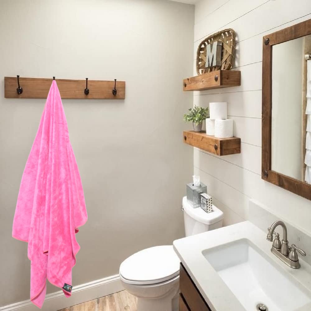 U & U Unique Utilities Microfiber Bath Towels Large Size 400 Gsm | Bath Towel For Women | Ultra Absorbent & Quick-Dry Towels For Bathing (Pink)