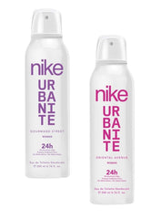 Nike Urbanite Gourmand Street & Oriental Avenue Woman Deodorant Spray 400ml 13.5 Fl.oz. Pack Of 2 | 24hr Long Lasting Fragrance