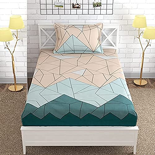 Printed 2 Single Bed Bedsheets With 2 Pillow Cover - 60 X 90 Inches, Multicolor | Breathable & Wrinkle Free - Light Weight & Easy To Wash At Home