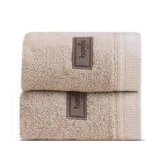 Spread Spain 100% Bamboo Face Towel 360 Gsm | Ultra Soft Absorbent, Quick Dry Towels For Facewash, Gym, Sports, Travel, Suitable For Acne Prone Skin | Pack Of 2 (Sand)