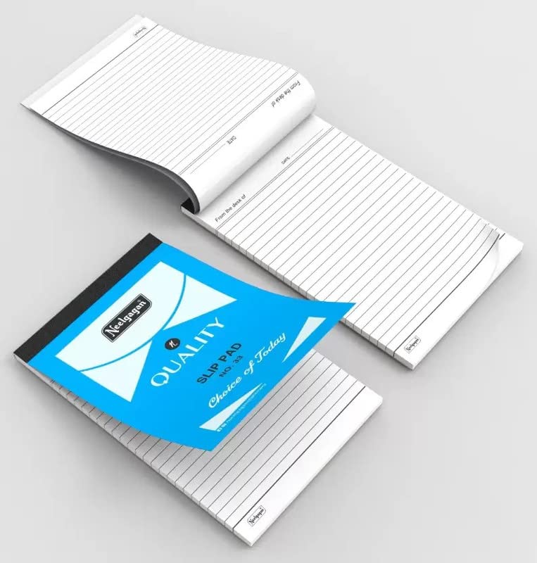 Slip Pad No.33 - Ruled Writing Pads, 80 Pages, Compact Size For Office, School, Pack Of 8