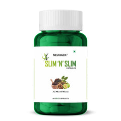 Neuhack Slim N Slim Weight & Fat Management Ayurvedic Veg Capsules With Garcinia Combogia, Pure Plant-based, Natural Being Gelatin - Free & Cruelty - Free | 60 Capsules 100gm 0.2lbs