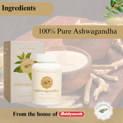Baidyanath Jhansi Ayurvedant Ashwagandha For Control Stress, Improves Vitality & Muscle Strength | 60 Tablets 100gm 0.2lbs