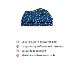 1 Single Bedsheet And 1 Pillow Cover - 60 X 90 Inches, Blue & Yellow | Cotton Floral Luxurious Beautiful Soft Comfort Designer Floral Pattern