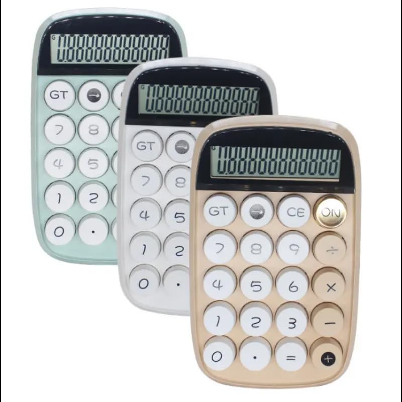 Skofri Mini Calculators, Pocket Calculator 10 Digit Solar Battery Office Calculator, Basic Standard Calculators, Dual Power Desktop Calculators For Home Office School. (White)