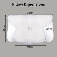 Cervical Butterfly Pillow, Orthopedic Memory Foam For Neck & Shoulder Pain, White & Light Grey | Ergonomic Contour Design | Dual Height Support | Side Sleeper Pillow With Arm Rest