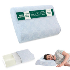 Memory Foam Cervical Pillow For Neck, Shoulder & Spondylitis Pain Relief, Sky-Blue - 23 L X 12 W X 4 H Inch | Orthopedic Contour Bed Pillow For Sleeping, With Removable Pillow Cover