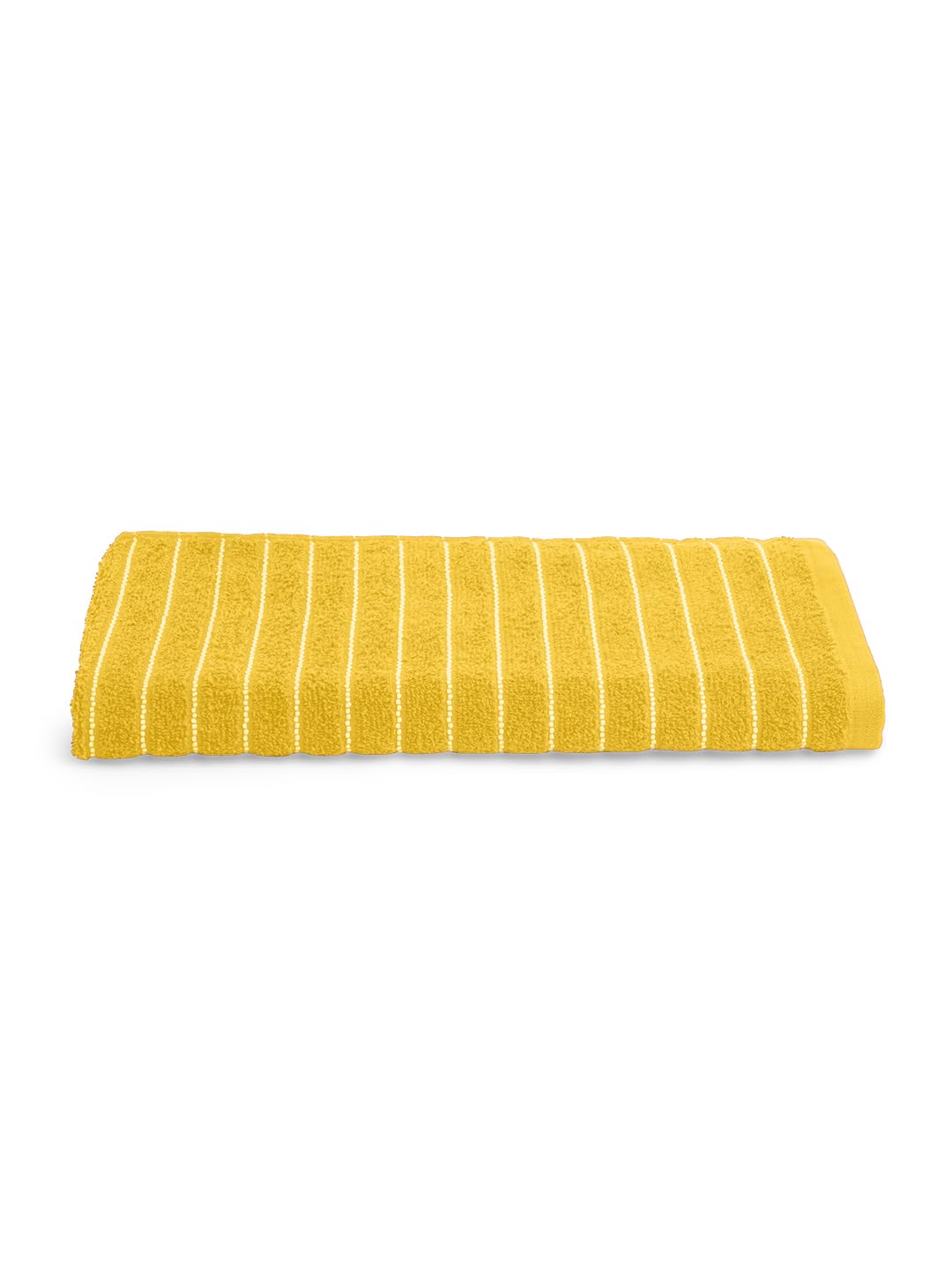 Welspun 100% Cotton Large 250 Gsm Dobby Solid 2-In-1 Bath Towel (Mimosa)