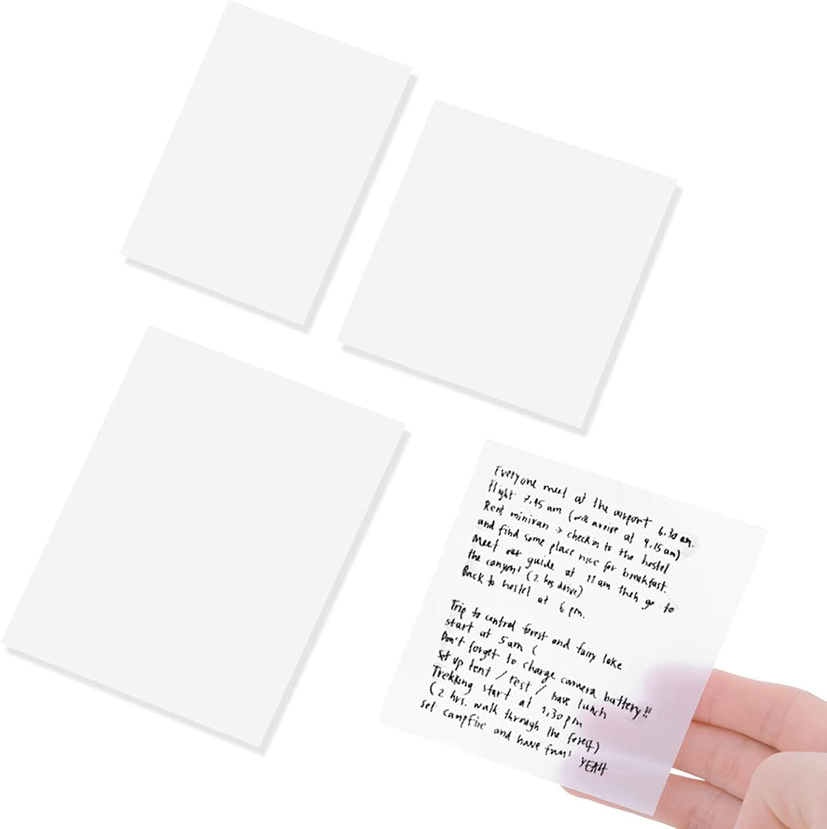 Transparent Sticky Notes, Self-Adhesive Waterproof Clear Sticky Note Pads, White - 250 Pcs