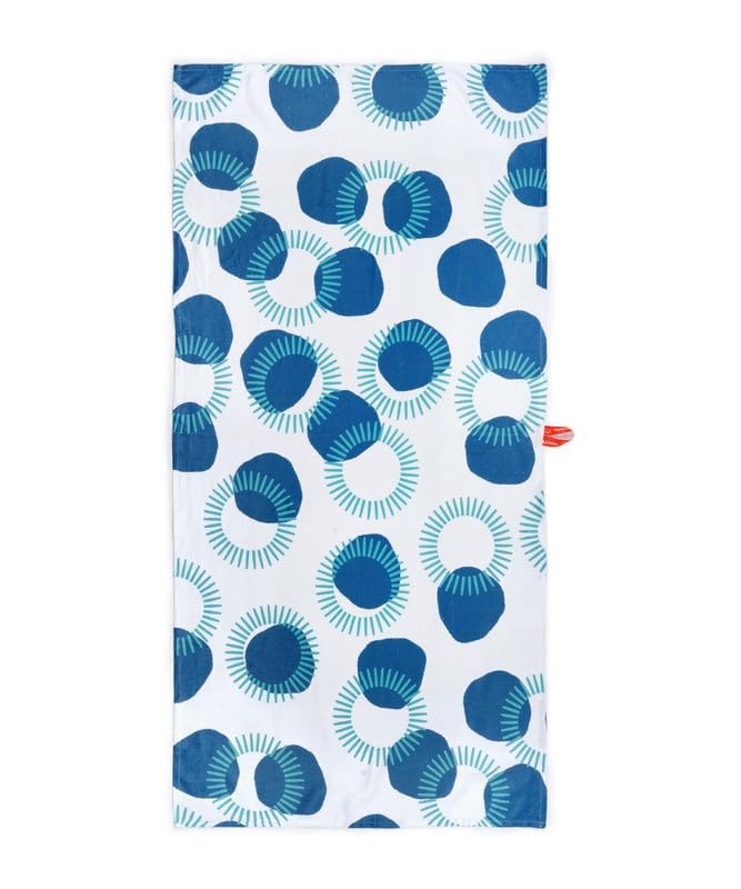 Thirsty Towel By Doctor Towels Bamboo Bath Towel 460 Gsm | Circles Design Herringbone Weave Fabric