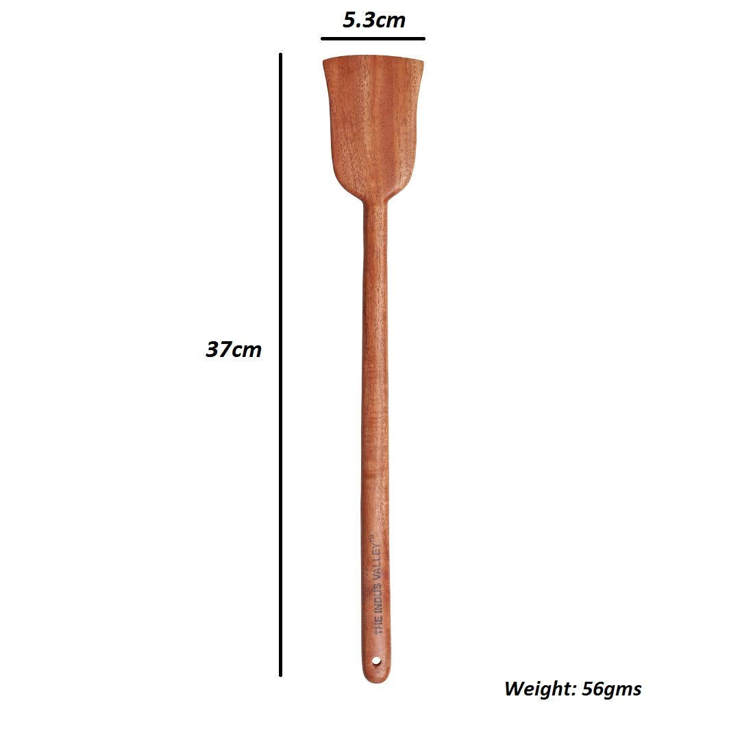 Brown Neem Wood Compact Flip, Spatula, Ladle For Cooking Dosa, Roti, Chapati | Kitchen Tools - No Harmful Polish, Naturally Non-Stick | Handmade Set Of 7