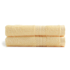Livspace Paleto Collection Hand Towel 400 Gsm | 100% Cotton, Solid Dyed, Hand Towel Super Soft Absorbent (Buttercream) Set Of 2
