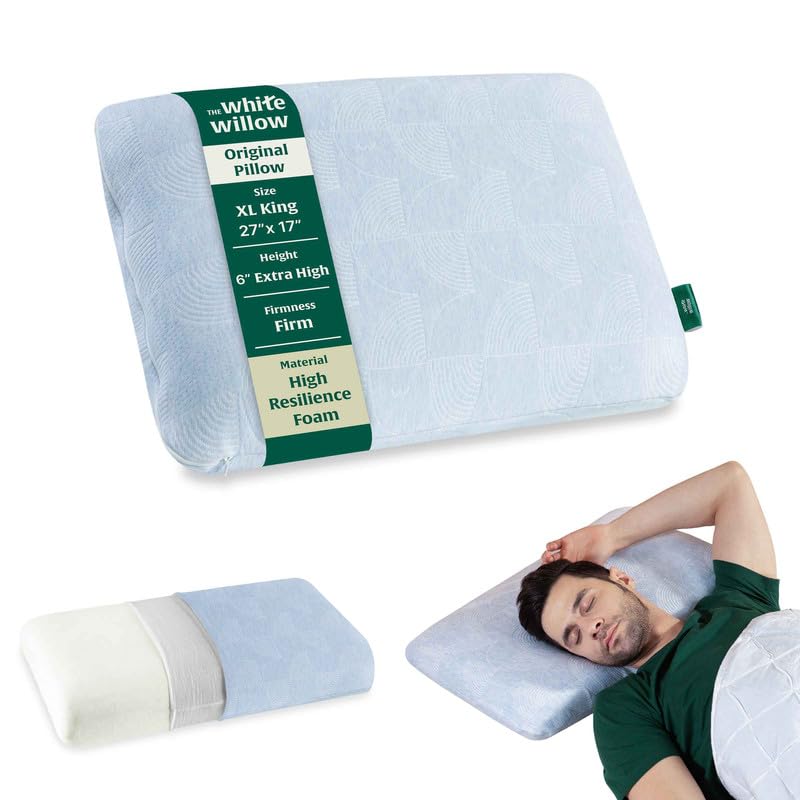 Soft Pillow For Neck Pain, Engineered Latex Soft Pillow, Standard Size - 6 Inch | Cervical Thick Pillow For Sleeping - Orthopedic Pillow For Back & Side Sleepers, Washable Cover