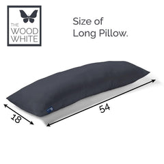 Soft Microfiber Hug Pillow For Sleeping, Full Body Cuddle Pillow, Dark Grey - 18 X 54 Inch | Long Pillow For Bed, Pregnancy Pillow For Sleeping, Large Pillow, Neck Support, Multipurpose Use