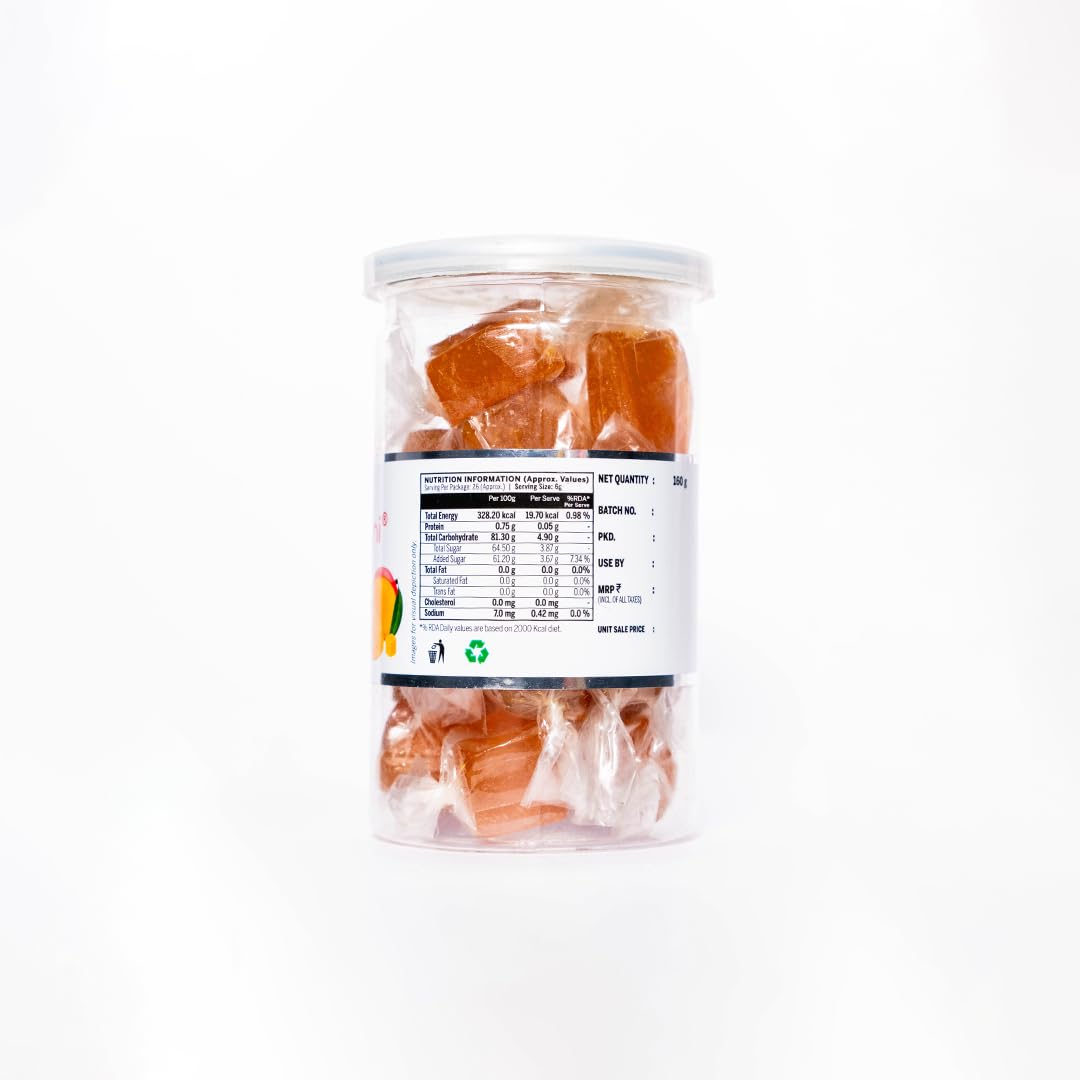 Shadani Mango Bite Can, Real Meetha, Dried Mango Fruit Pulp (Alphonso) Candy 160gm,