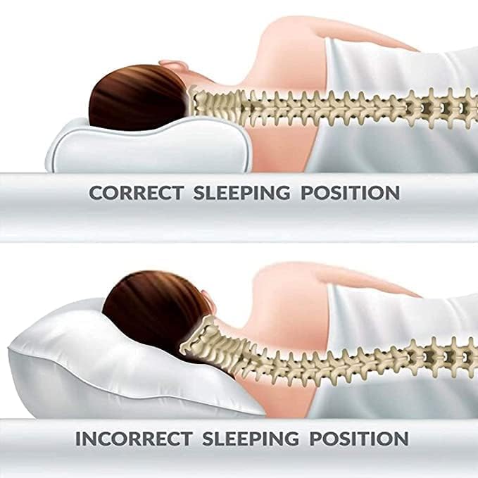 Orthopedic Pillows For Sleeping, Memory Foam Pillows, For Pain Relief - White | Cervical Contour Pillows, Medical Cushions, Anti Snoring Cushion For Good Sleep - Adjustable Pillow