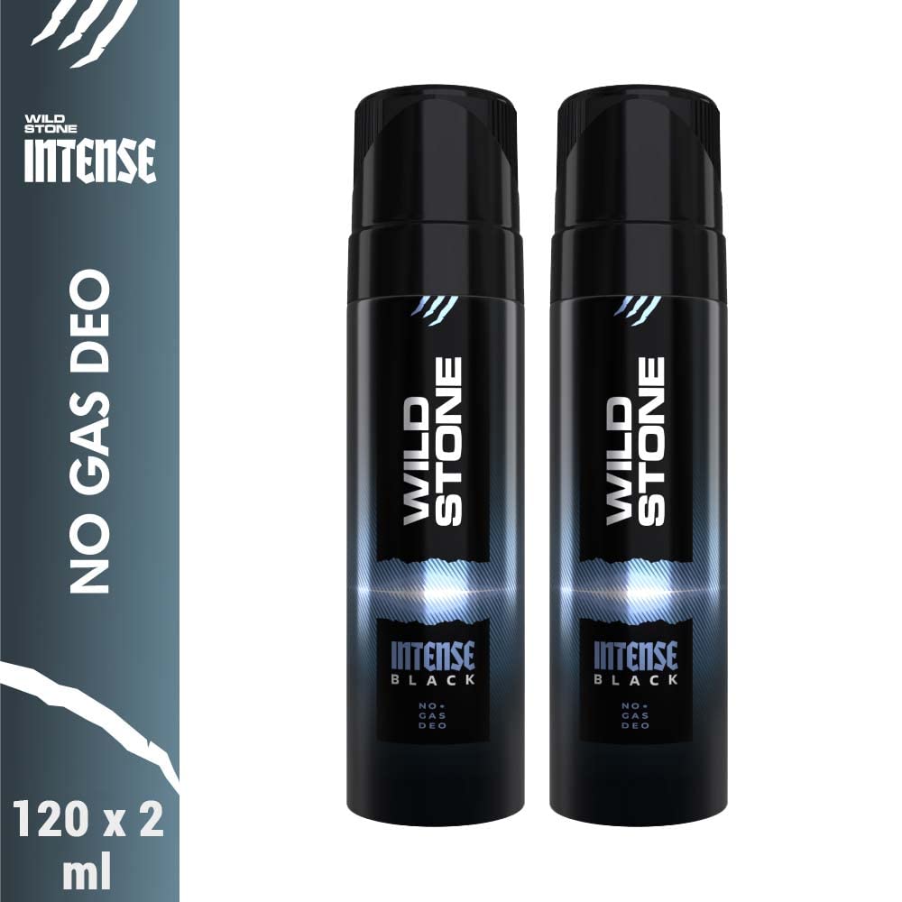 Wild Stone Intense Black No Gas Deodorants Body Spray 240ml 8.1 Fl.oz.| Perfect Gift For Boyfriend | Pack Of 2