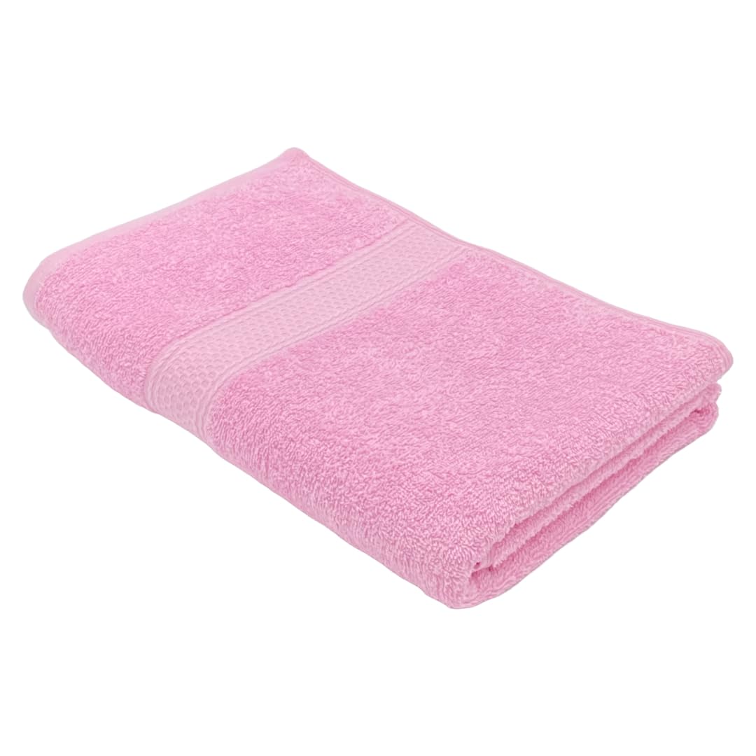 PatPug 100% Indian Ultra Soft Cotton Towel 380 Gsm | Highly Absorbent, Fade Resistant Large Bath Towel (Sweet Pink)