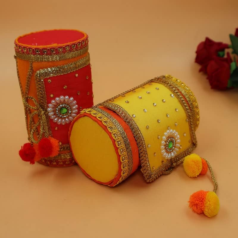 Wood Decorative Cash Box, Shagun Box, Gift Box, Jewellery Box, Bangel Box, Money Box Envelop Wedding Gift Color Pack Of 2, Colour - Multicolour