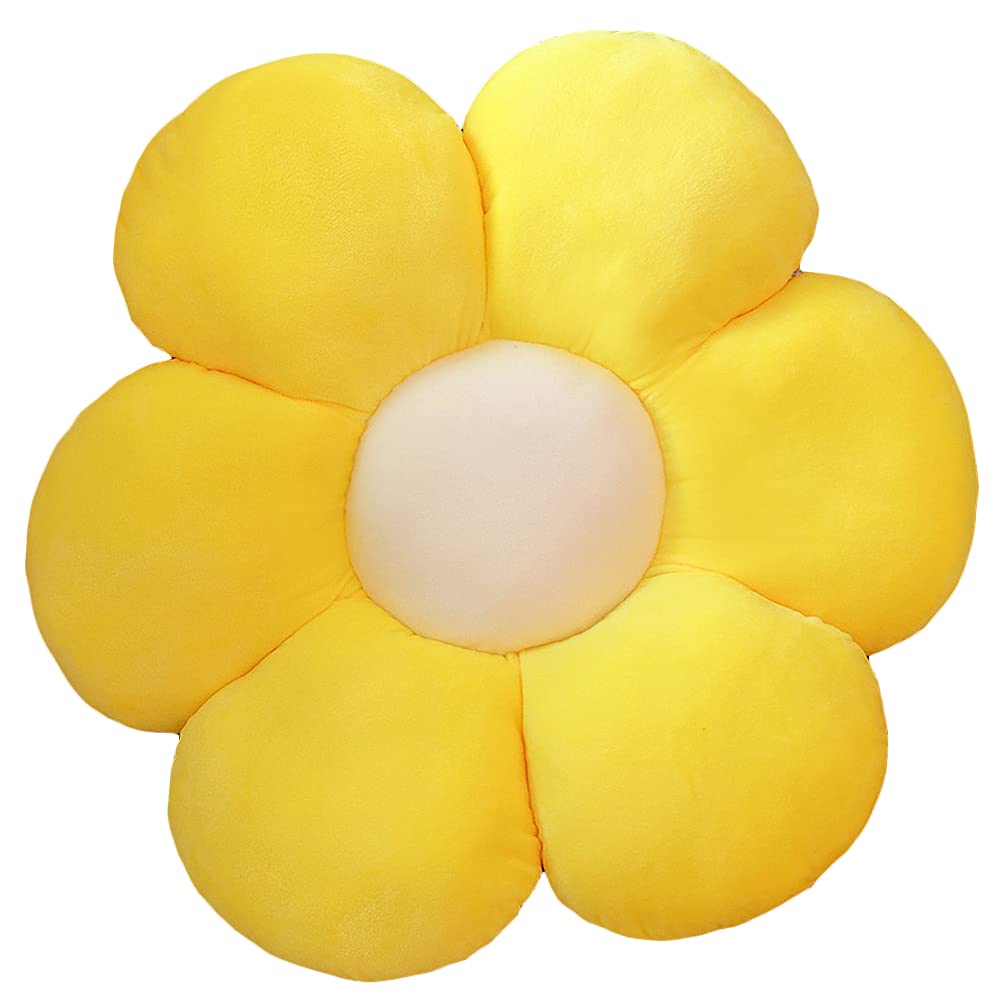 Sunflower Shaped Pillow 6 Kali, Cute Preppy Decorative Throw Pillow, Yellow - 50 Cm | Floor Cushion With Fiber Filling For Aesthetic Decoration | Soft & Plush Pillow, Versatile Use